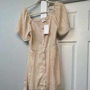 Yellow floral summer dress